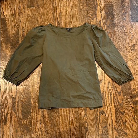 ANN TAYLOR 100% cotton Olive Green Top - Picture 1 of 5